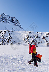 女登山者游客环境风景地形荒野冰川蓝色场景女士远足图片