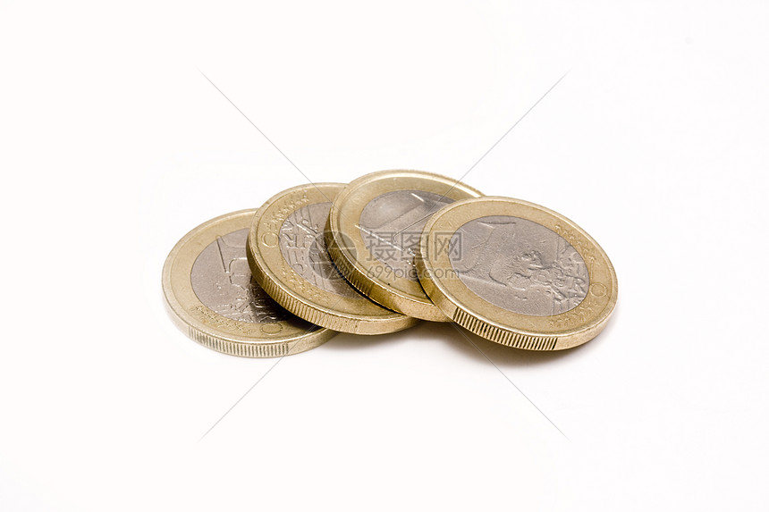 一个欧元硬币金属对象圆圈货币宏观财务家庭图片