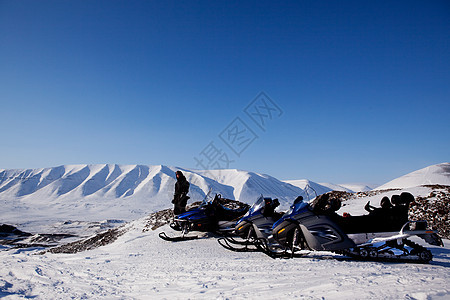 冬季风景车辆旅行冒险荒野摩托车旅游气候场景地形滑雪道图片