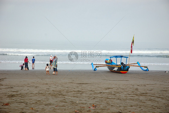 潘干达兰海滩渔夫海洋风景麻痹海岸假期海景旅行旅游情调图片