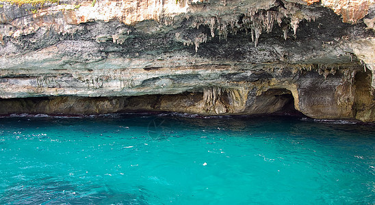 波多克里斯托附近海盗洞穴海岸天空海滩旅行蓝色石笋钟乳假期石洞太阳图片