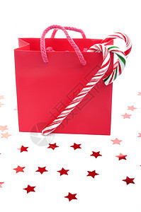 圣诞购物袋礼物糖果红色生日惊喜展示星星图片