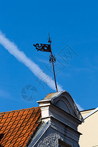 气象灯插图金属蓝色气候叶片天气天空建筑公鸡教会图片