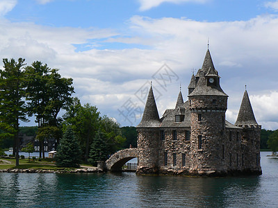加拿大安大略省湖上的堡垒 加拿大石头城堡地标建筑财产大厦花园力量岛屿房子图片