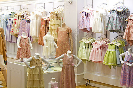 儿童服装店孩子们零售女孩店铺女孩们销售裙子裤子衣服入口图片