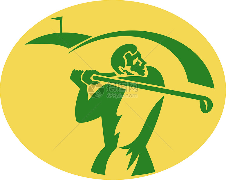 高尔夫球赛游戏比赛球手男人插图绿色高尔夫球运动俱乐部男性图片