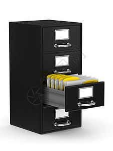 白色的存档柜子 孤立的 3D 图像插图空白标签图书馆车厢命令案件金属内阁安全图片