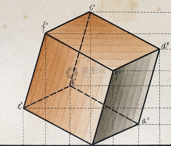 三维形状立方体纸箱平面几何反射包装剪裁尺寸概念角落夹子图片