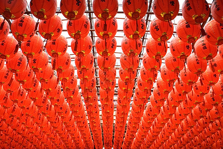 红色 红色和美丽的中国灯笼崇拜书法建筑祷告文化建筑学纪念碑艺术精神旅行图片