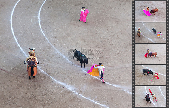 公牛交火 这是世界上最有争议的事件之一广场斗牛士戒指旅游文化全景斗牛场首都国家斗牛图片