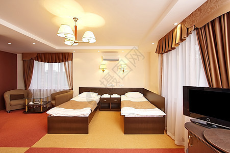旅馆卧室装潢房子家具地毯床单床头板风格床垫毯子睡眠图片