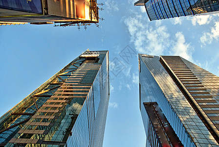 纽约市的摩天大楼窗户办公室玻璃景观天空城市公寓街道天际摄影图片