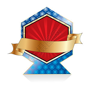 豪华标签贵族丝带皇家包装框架奢华金属插图徽章纹章背景图片