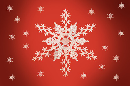紧紧的雪片面上 在后院里有小点的雪片季节假雪片庆典传统水平季节性背景红色图片