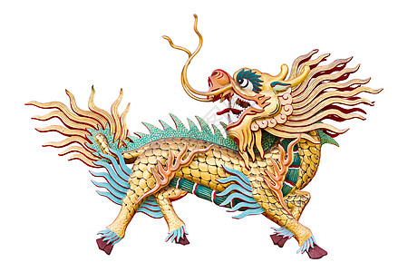 白色的中国独角兽背景图片