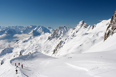 山山脉地形雪景自由滑雪天气越野风景场景运动踪迹图片