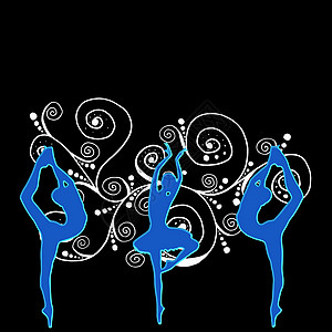 芭蕾舞姿势插图女性舞蹈家舞蹈演员背景图片