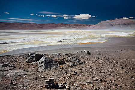 智利盐湖蓝色池塘荒野沼泽火山旅行旅游天空孤独寂寞图片