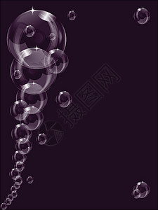 一连串蓝色背景的透明泡泡Name气泡反光泡沫星星肥皂白色插图紫色反射图片