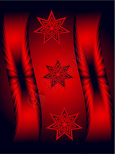 抽象的红色和黑色矢量背景星星蓝色扇子漩涡光泽涡流正方形曲线效果插图图片