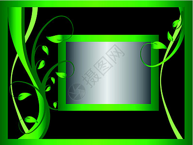 绿色和银花形背景图片