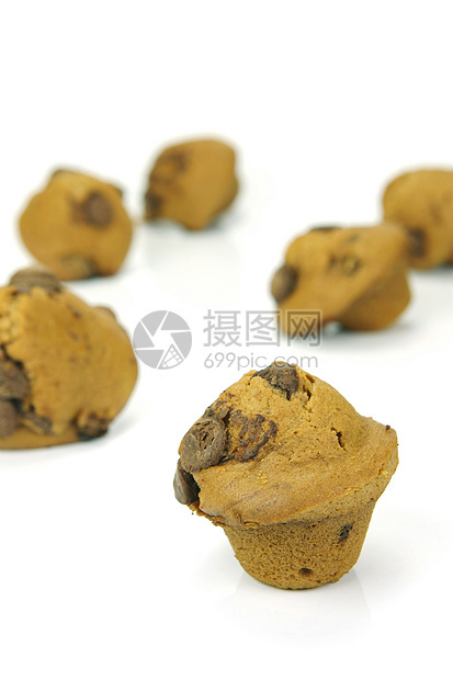 Choc Chip 松饼食物巧克力食品白色蛋糕芯片图片