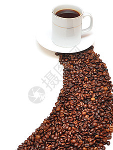 咖啡杯黑色陶瓷颗粒状杯子棕色种子活力美食白色咖啡店图片