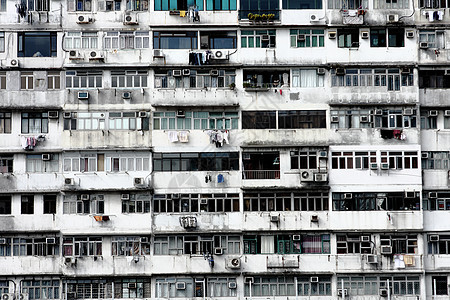 香港的旧公寓经济衰退衣服生活住房贫困建筑衰变贫民窟城市建筑学图片