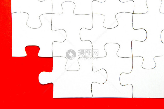 拼锯碎片战略游戏拼图商业白色挑战概念红色图片