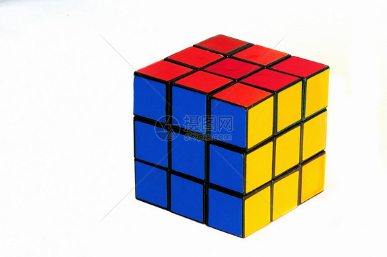 魔方博士黄色白色圆圈蓝色正方形游戏立方体智力颜色图片