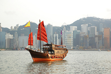 香港有旅游垃圾的港口运输渠道海洋旅行建筑商业高楼渡船领土天际图片