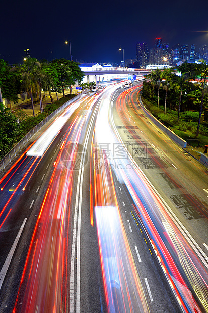 夜里堵塞交通旅行小时天际城市景观汽车旅游顶峰压力运输图片