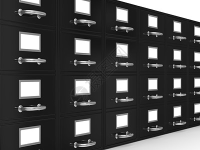 白色的存档柜子 孤立的 3D 图像数据抽屉研究仓库档案贮存标签案件办公室目录家具高清图片素材