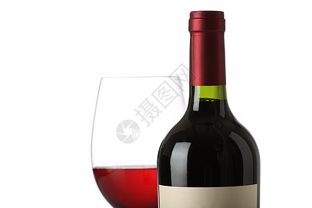 红酒瓶和玻璃空白香味品酒庆典酒杯标签瓶子液体派对红色图片