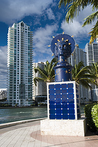 迈阿密海滩海岸晴天奢华酒店建筑学办公室港口建筑海滩假期天空图片