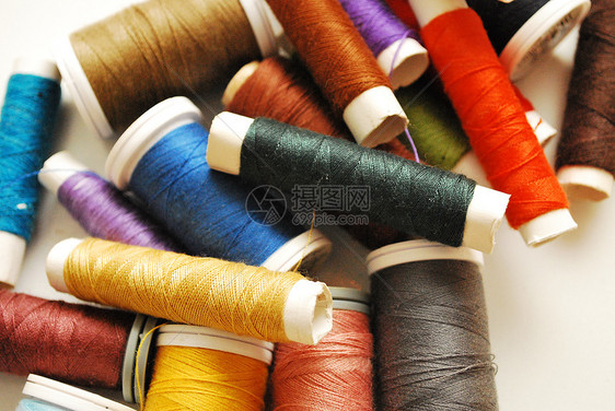 线索的共享细绳滚筒卷轴儿子接缝工具棉布纤维织物裁缝图片