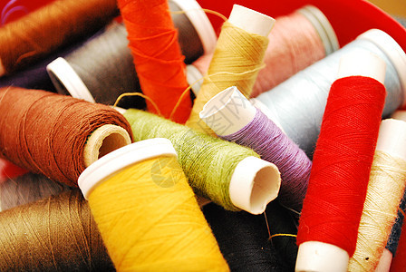 线索的共享工具细绳织物手工卷轴儿子接缝纤维纺织品圆柱形图片