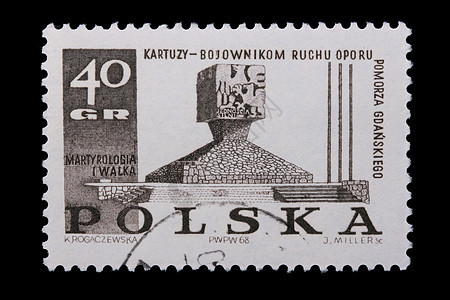 波兰  CIRCA 1968年 一个印章  抵抗战士图片