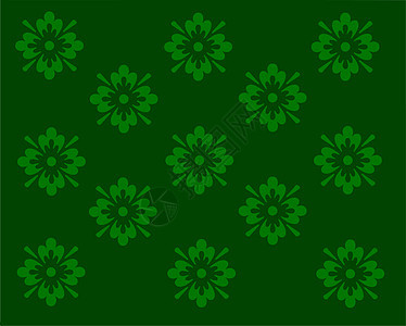 绿色花墙纸设计插图 有鲜花背景图片