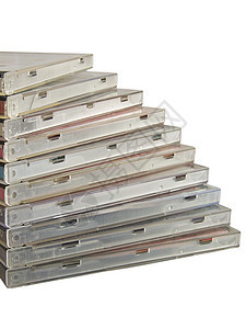 白色上孤立的cd箱技术数据案件袖珍音乐盒子盖子光盘磁盘塑料图片