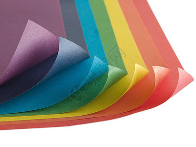白色背景上孤立的彩色纸面列表的详细信息创造力艺术线条调色板彩虹饱和颜料宏观光谱花丝图片