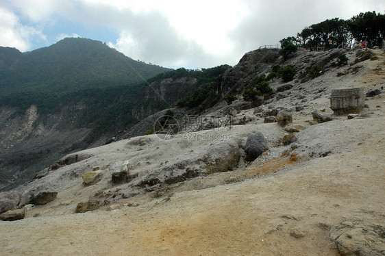 塔古库班普腊胡火山坑娱乐闲暇艺术遗产薄雾家庭快感火山传奇绿色图片