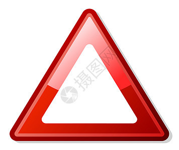 红色警告三角形交通运输图形化商业空白插图冒险警报图片