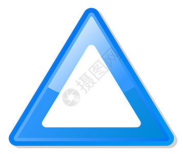 蓝色预警三角形警告指示牌道路商业空白工程警报运输背景图片