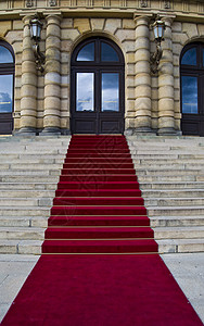 红地毯奢华名声楼梯渲染入口红色娱乐剧院节日辉光图片