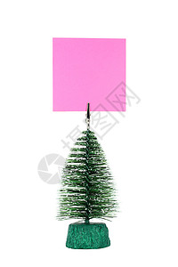 带空白纸的圣诞树背景图片