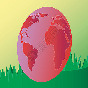 复活节鸡蛋粉色天空黄色紫色绿色球状体背景图片