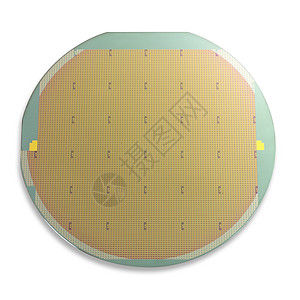 偏散的硅瓦壁电脑电路技术晶圆半导体记忆细胞金子芯片绿色图片