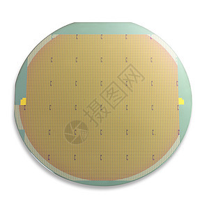 偏散的硅瓦壁电脑电路技术晶圆半导体记忆细胞金子芯片绿色图片