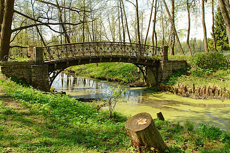 旧的公园桥背景图片